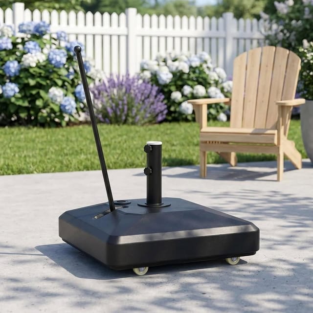 250 lbs Patio Market Umbrella Stand Base with 4 Wheels – New