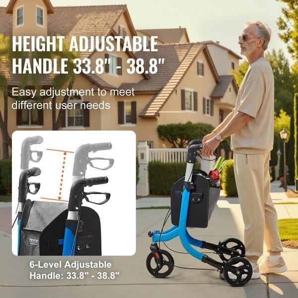 Folding Rolling Seat with Brakes & Storage – Brand New