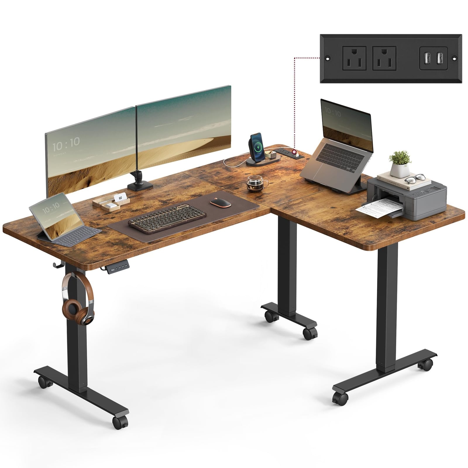 63" x 47.2" L-Shaped Electric Standing Desk – Open Box