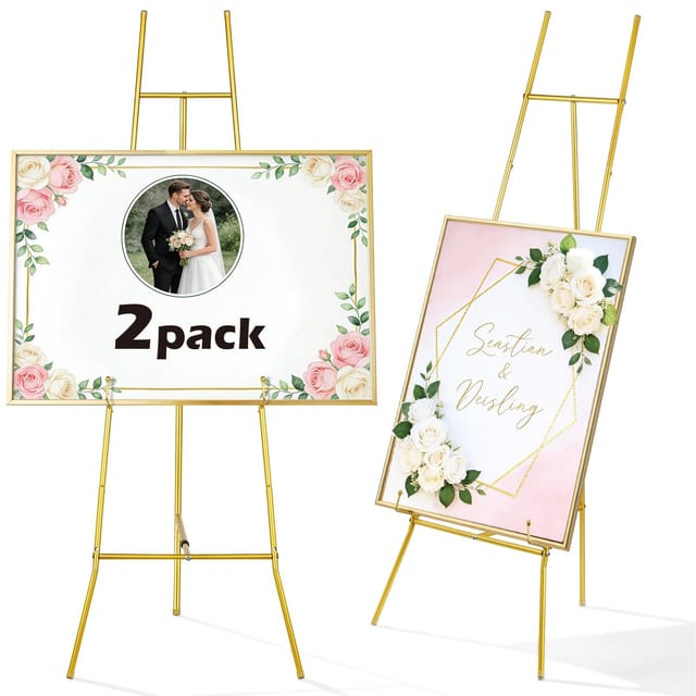54" Gold Easel Stand for Sign – Like New