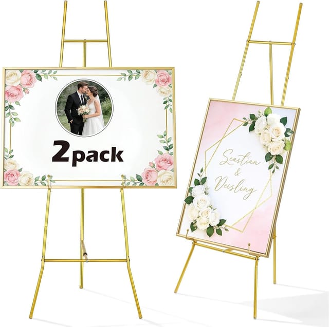 54" Gold Easel Stand for Sign – Like New
