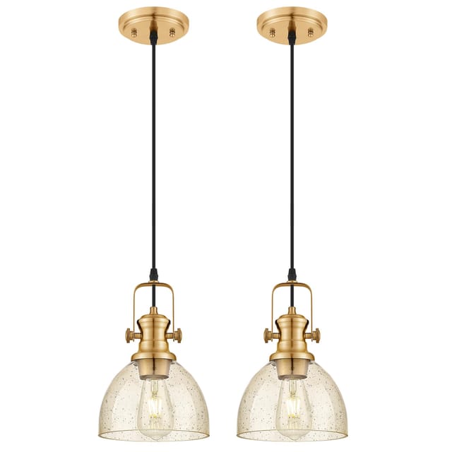 7.5" 2-Pack Brushed Gold Pendant Light AD-22151-1P2-GD-OR – Like New