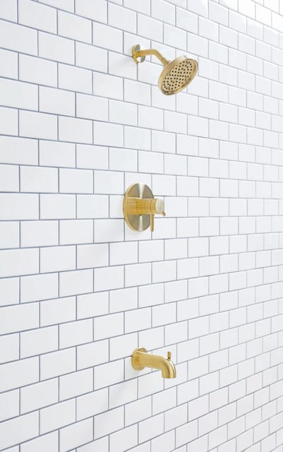 allen + roth Harlow Brushed Gold Tub and Shower Faucet