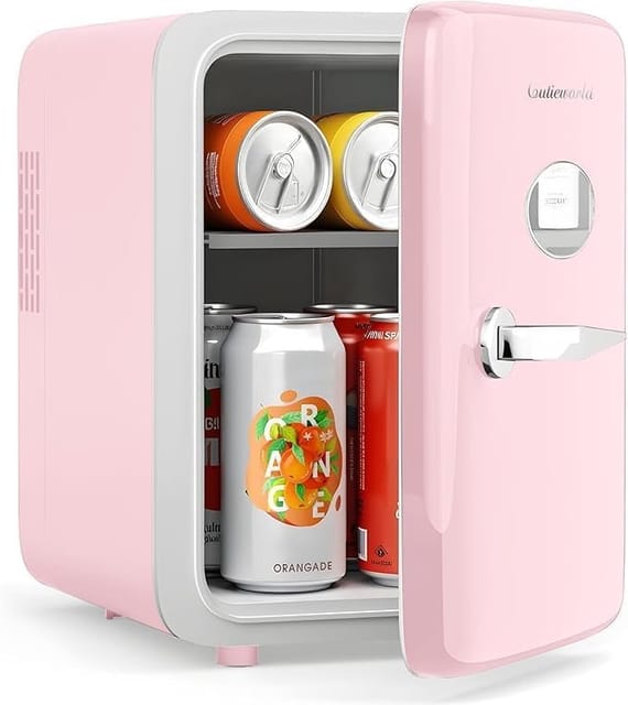 CUTIEWORLD 4L Mini Skincare Cooler and Warmer, Pink