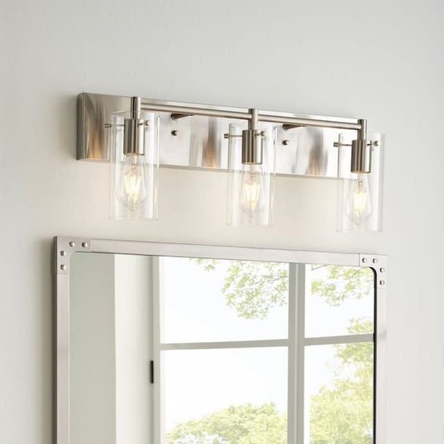 24" Allen Roth Yuma 3-Light Brushed Nickel Vanity Light
