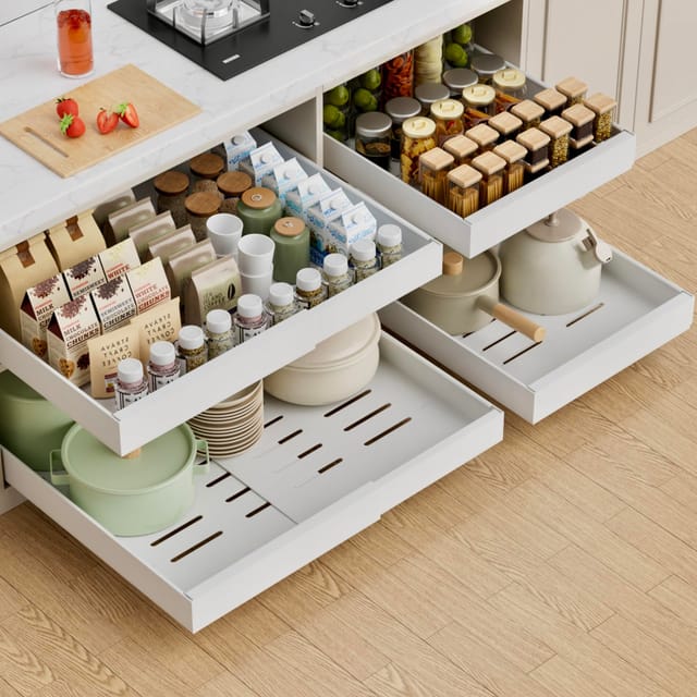 4 Pack Expandable Pull Out Cabinet Organizer – New