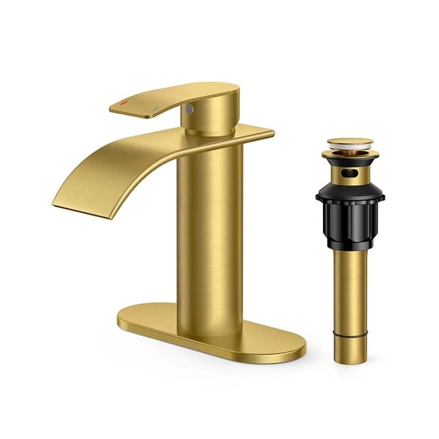 Waterfall Bathroom Faucet 1 Hole with Metal Pop Up Drain – New