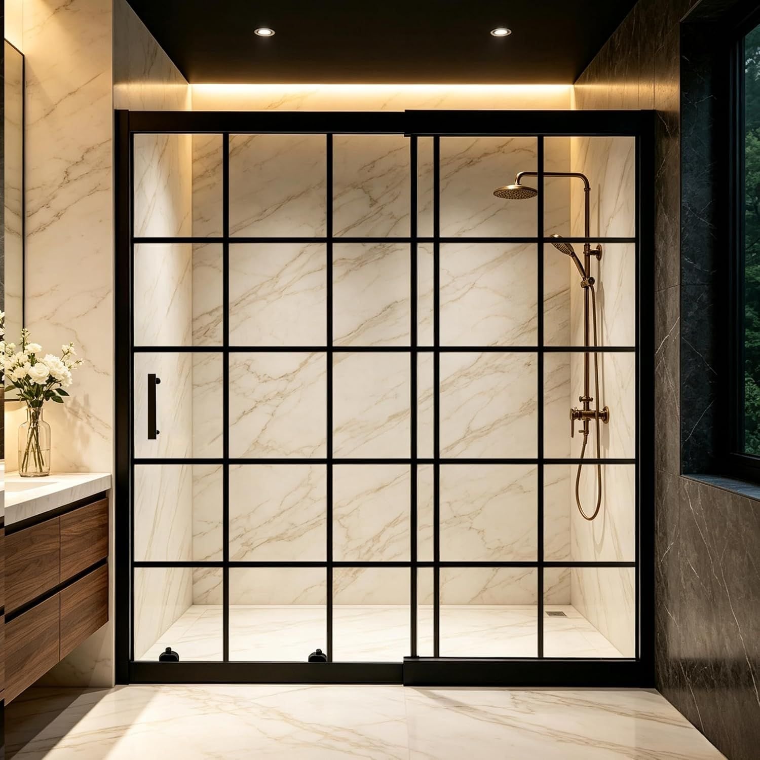 Shower Door 56-60" W x 72" H – New