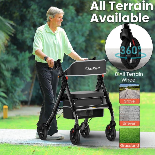 Foldable Heavy-Duty Transporting Chair, 18" Big Seat – New