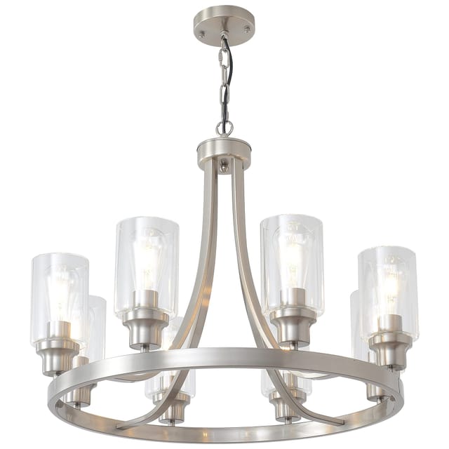Modern Brushed Nickel Chandelier 8 Lights – New
