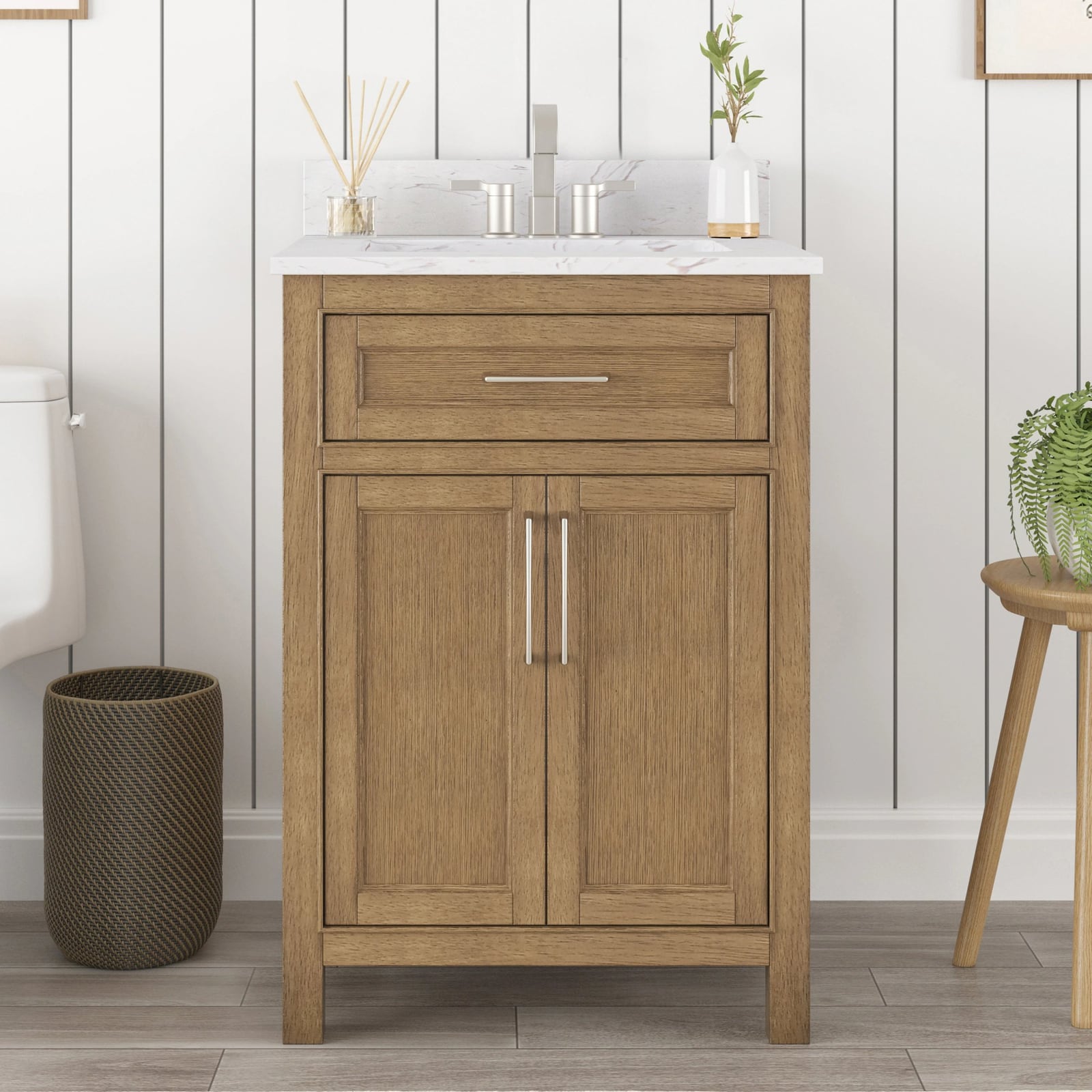 24" Golden Bathroom Vanity – New
