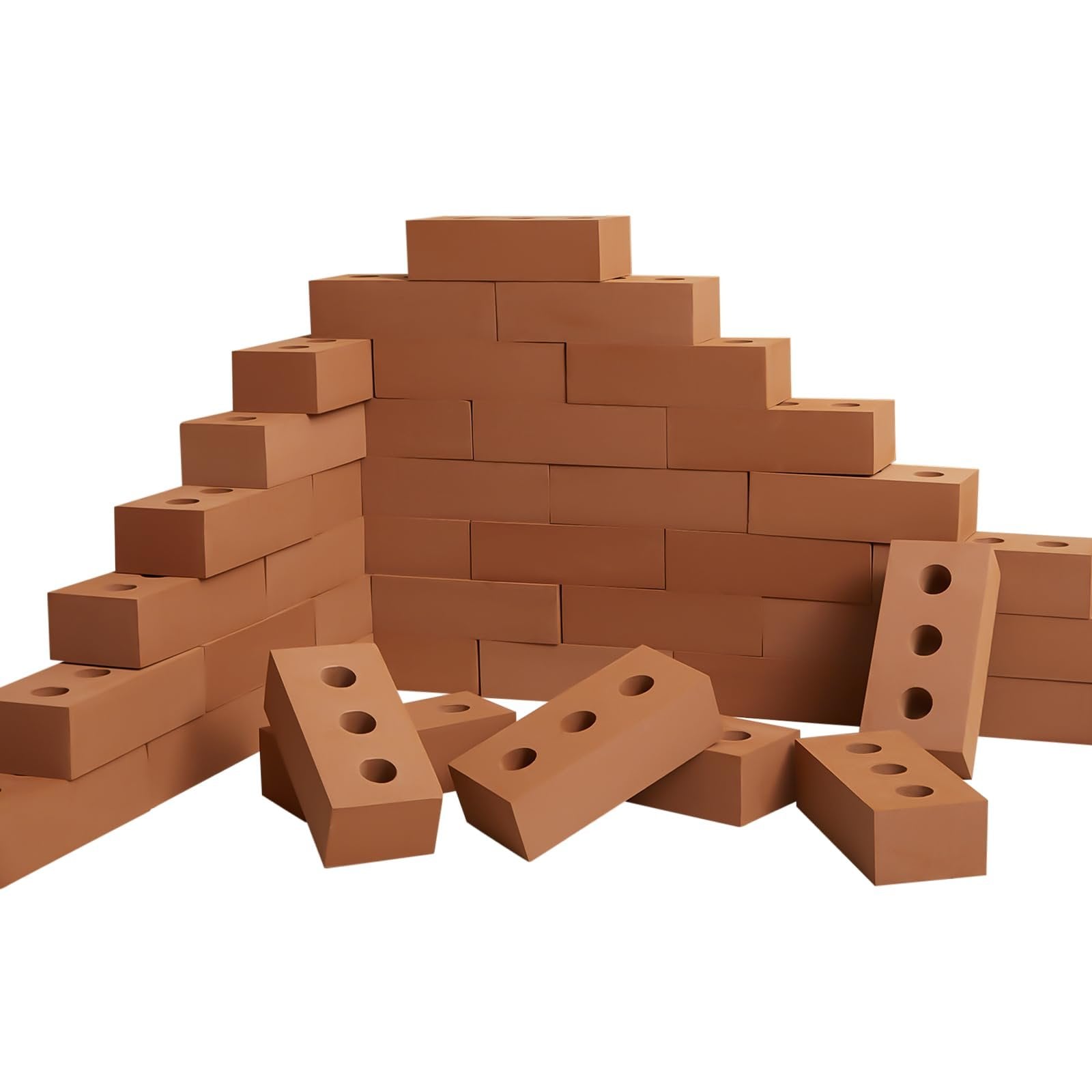 8" x 4" x 2.4" Circle Fake Brick Construction Toy (100 pcs) – New