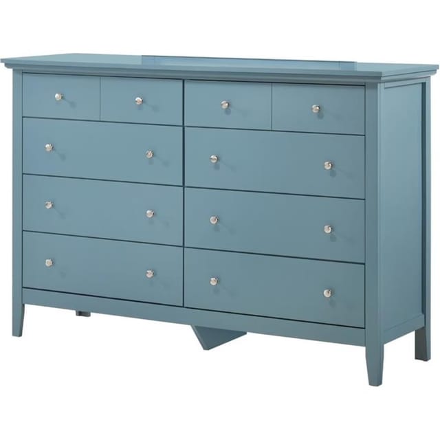 Glory Furniture Hammond 8 Drawer Dresser in Teal – New